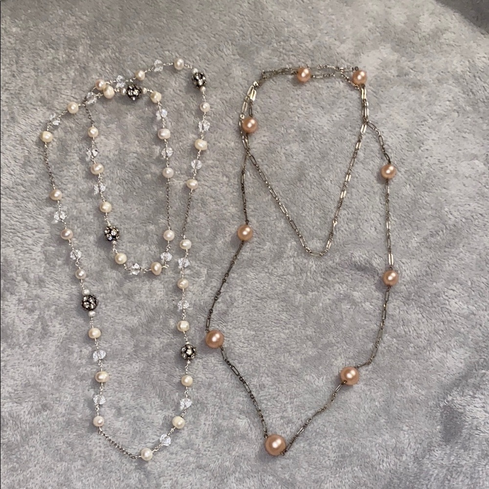 Cream and Silver Delicate Necklace Set